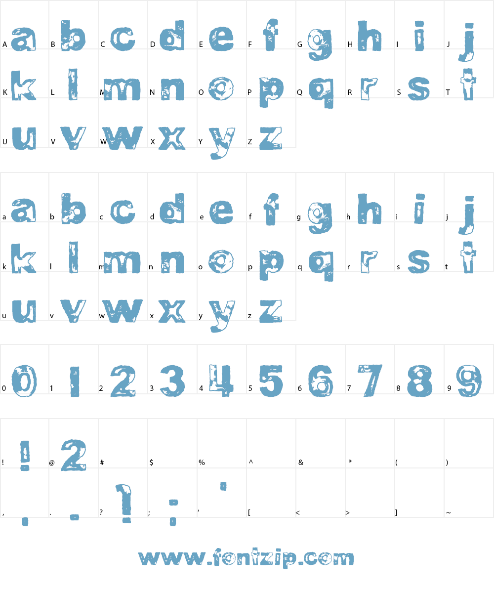 DJB BAD STAMP JOB 1 Font Character